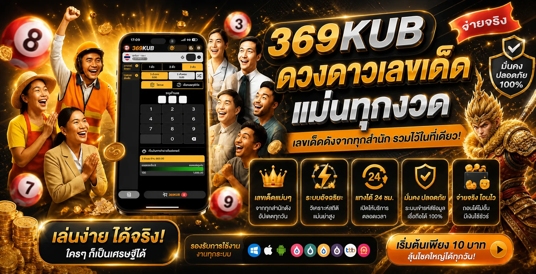 แบนเนอร์ข้อมูลเกมและผลรางวัล 369KUB